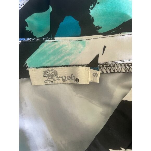 Aryeh Size Small Dress Short Sleeve Colorful Blue Nylon Spandex - Picture 5 of 7